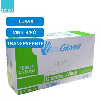 Luvas Vinil transparente S CliniGloves s/pó | 100un
