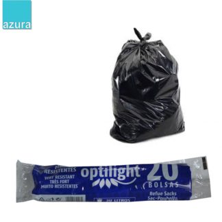 Rolo com 20 Sacos Lixo Optilight 30 litros preto