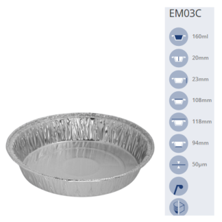 Forma alumínio redonda 160 ml EM03C